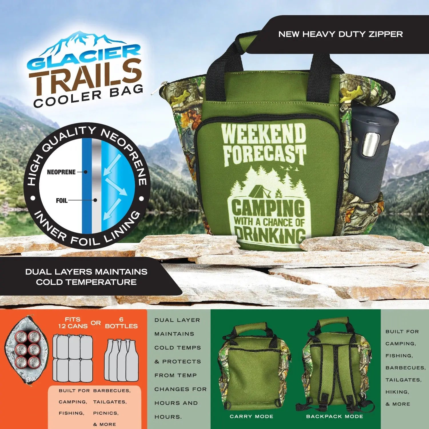 Neoprene Cooler Bag - 6 Pieces Per Pack 26617 POLAR GEAR