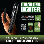 Wood Usb Coil Lighter Tube - 6 Pieces Per Retail Ready Display 22688 SMOKEZILLA