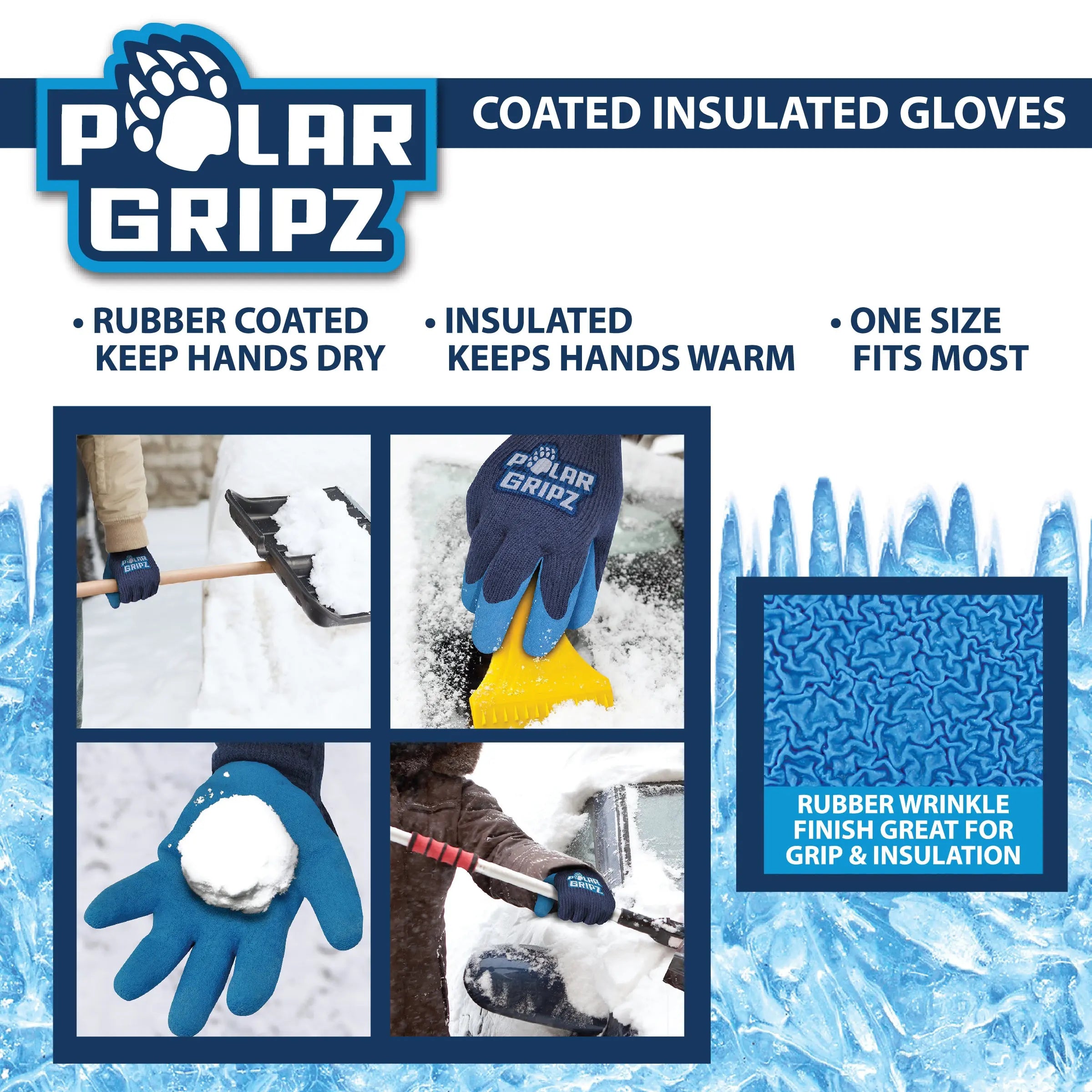 Coated Insulated Gloves 6 Pieces Per Retail Ready Display 22691 POLAR GEAR