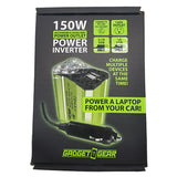DC Car Power Inverter Dual Ports USB / 120V Outlet 150 Watts - 4 Pieces Per Retail Ready Display 22829 GADGET GEAR