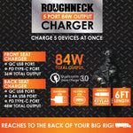 Car Charger Multi-Port Backseat Extender - 4 Pieces Per Retail Ready Display 22914 ROUGHNECK