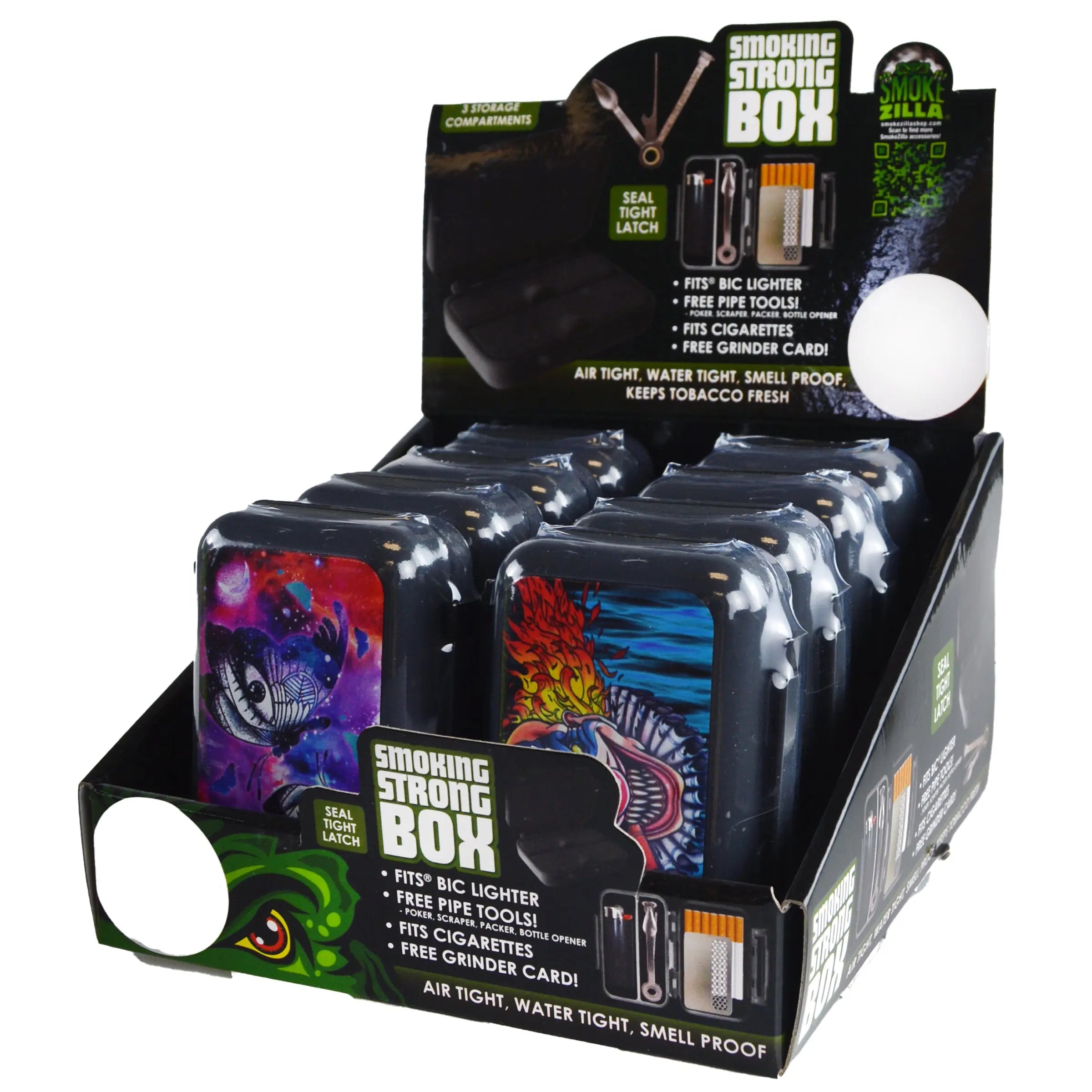 Smoking Strong Box with Tools - 8 Pieces Per Retail Ready Display 22924 SMOKEZILLA
