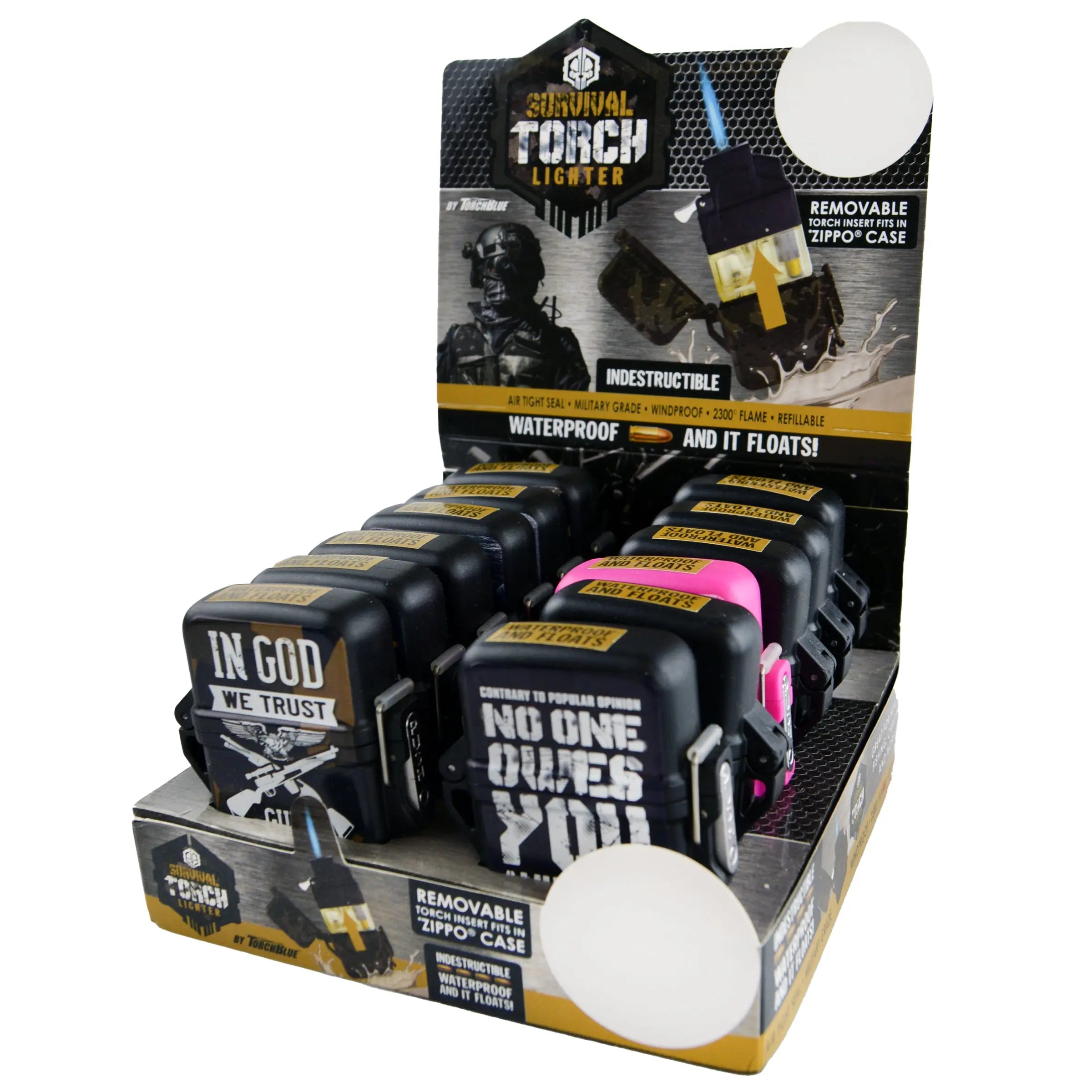 Patriotic Survival Tac Gear Torch Flip Lighter - 12 Pieces Per Retail Ready Display 22968 TAC GEAR