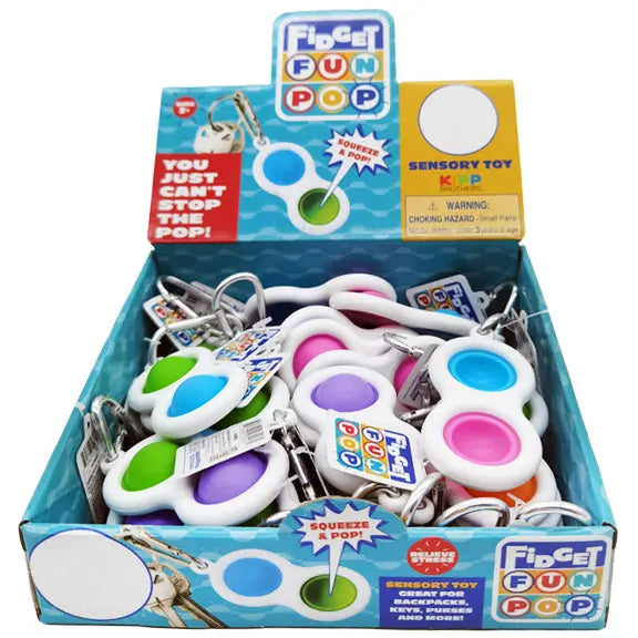 Fidget Pop Key Chain - 24 Pieces Per Retail Ready Display 23028 KIPP BROTHERS
