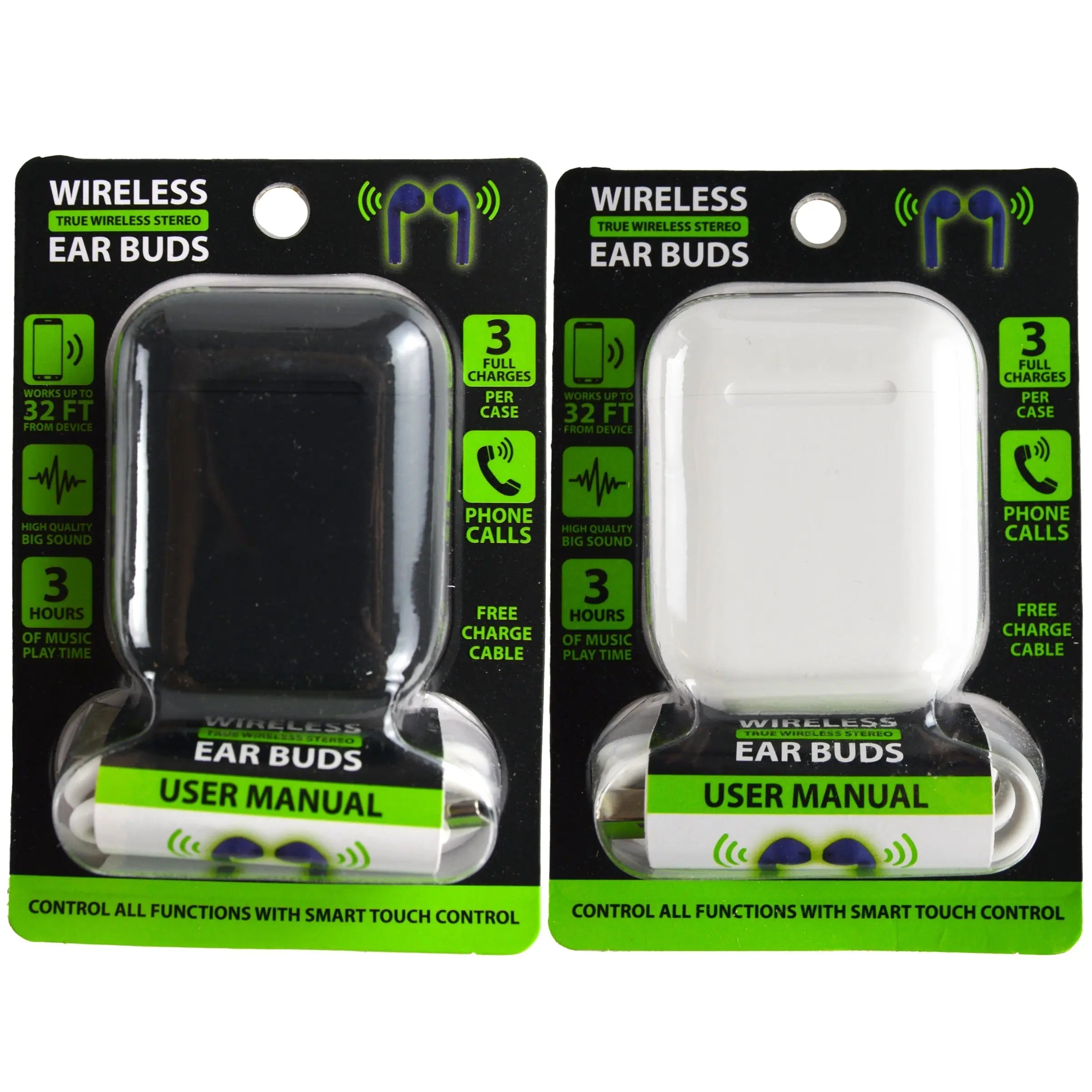 Wireless Earbuds with Charging Case - 3 Pieces Per Pack 23077 GADGET GEAR
