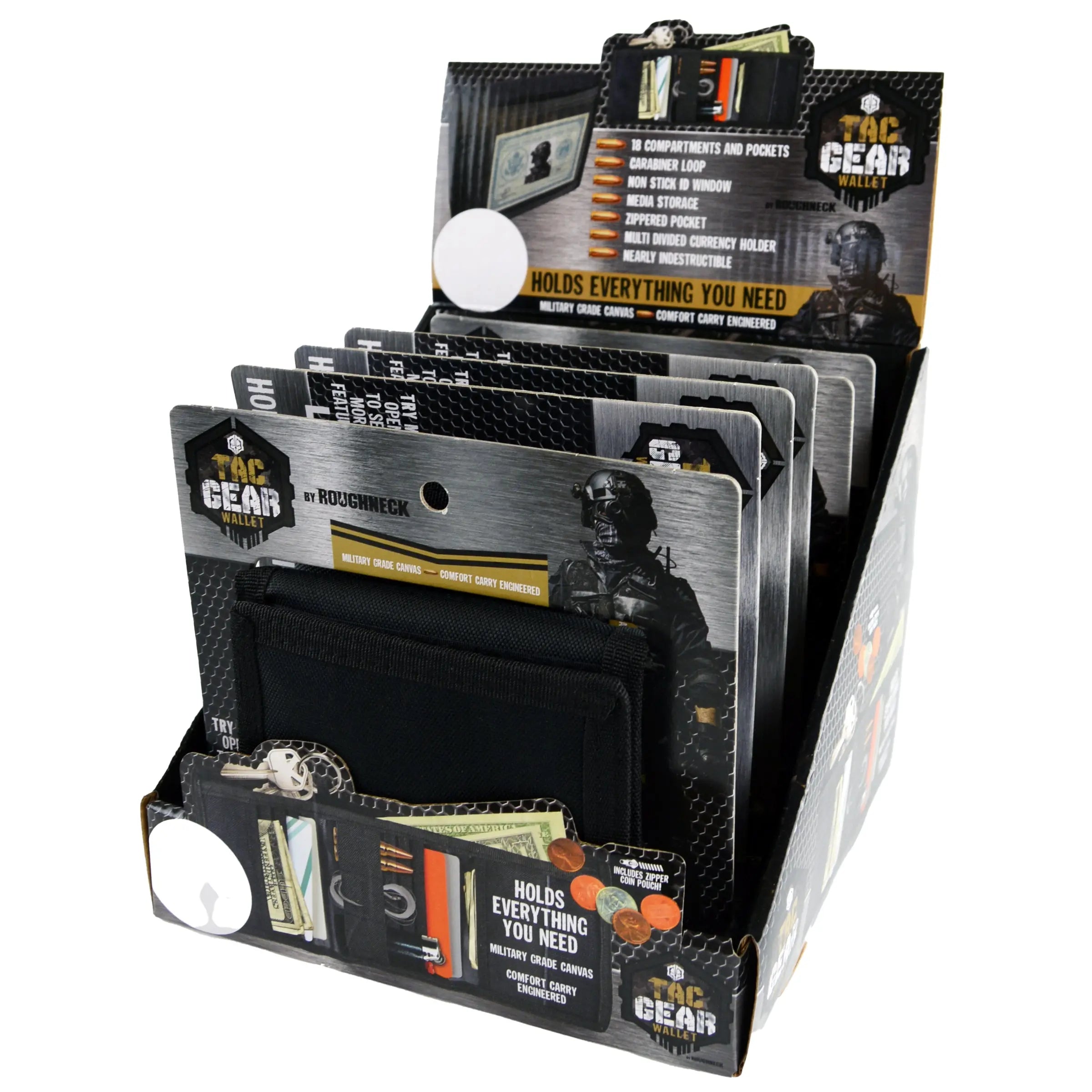 Canvas Velcro Wallet with Id Window - 6 Pieces Per Retail Ready Display 23112 TAC GEAR