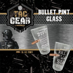 16 oz Tac Gear Bullet Patriotic Pint Glass - 6 Pieces Per Retail Ready Display 23151 TAC GEAR