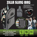 Smell Proof Canvas Crossbody Sling Bag - 4 Pieces Per Retail Ready Display 23238 SMOKEZILLA
