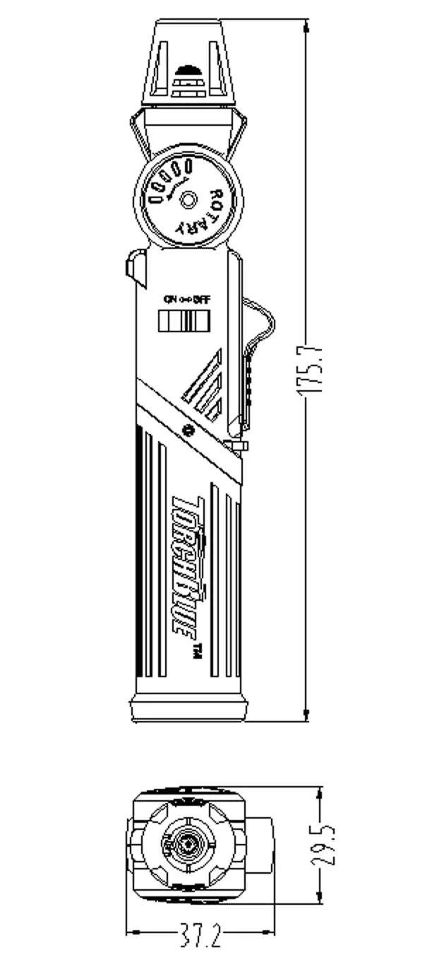 Pivot Head Torch Stick Lighter - 12 Pieces Per Retail Ready Display 23280 TORCH BLUE