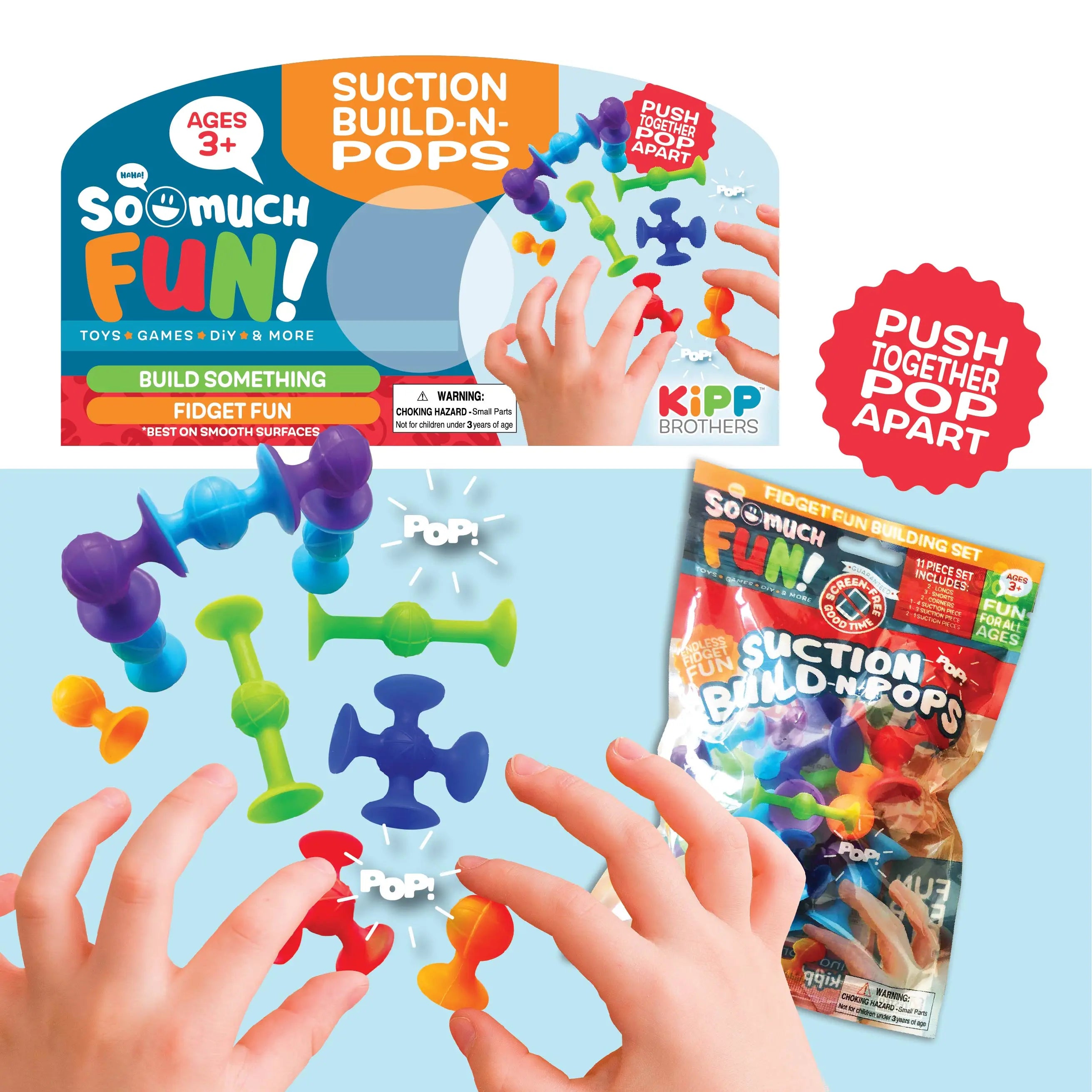 Fidget Suction Pop Set - 12 Pieces Per Pack  23286 KIPP BROTHERS