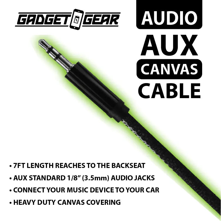 Auxiliary Audio Cable 7FT - 12 Pieces Per Retail Ready Display 23496 GADGET GEAR