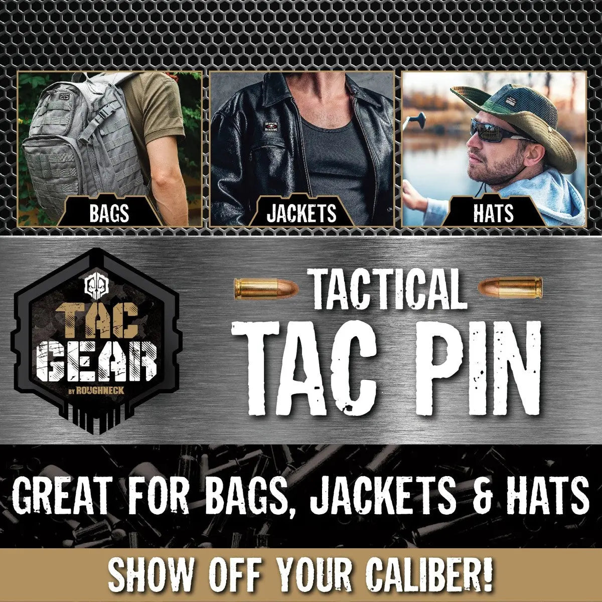 Patriotic Enamel Tac Gear Pin - 24 Pieces Per Retail Ready Display 23502 TAC GEAR