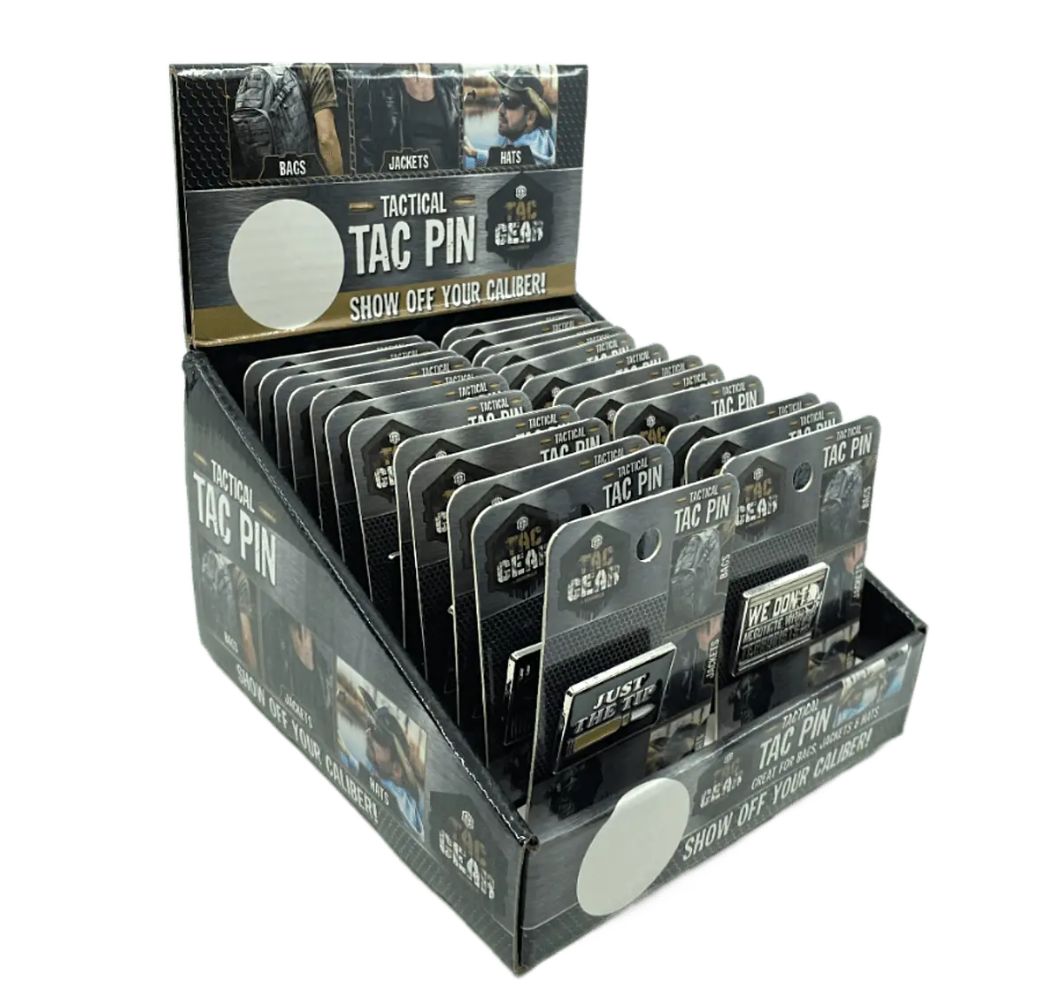 Patriotic Enamel Tac Gear Pin - 24 Pieces Per Retail Ready Display 23502 TAC GEAR