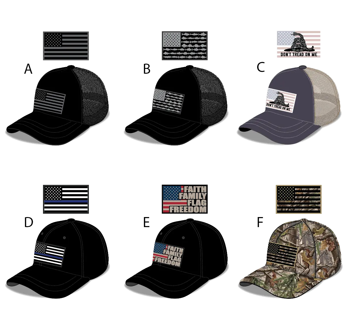 Patriotic American Flag Trucker Hat - 6 Pieces Per Retail Ready Display 23505 TAC GEAR