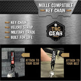 Patriotic MOLLE Strap Key Chain with Heavy Duty Clip - 6 Pieces Per Retail Ready Display 23722 TAC GEAR