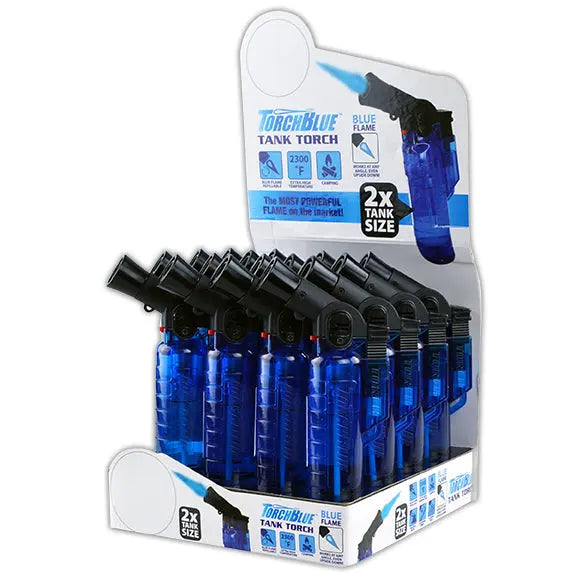Large Tank XXL Torch Lighter - 16 Pieces Per Retail Ready Display 23814 TORCH BLUE