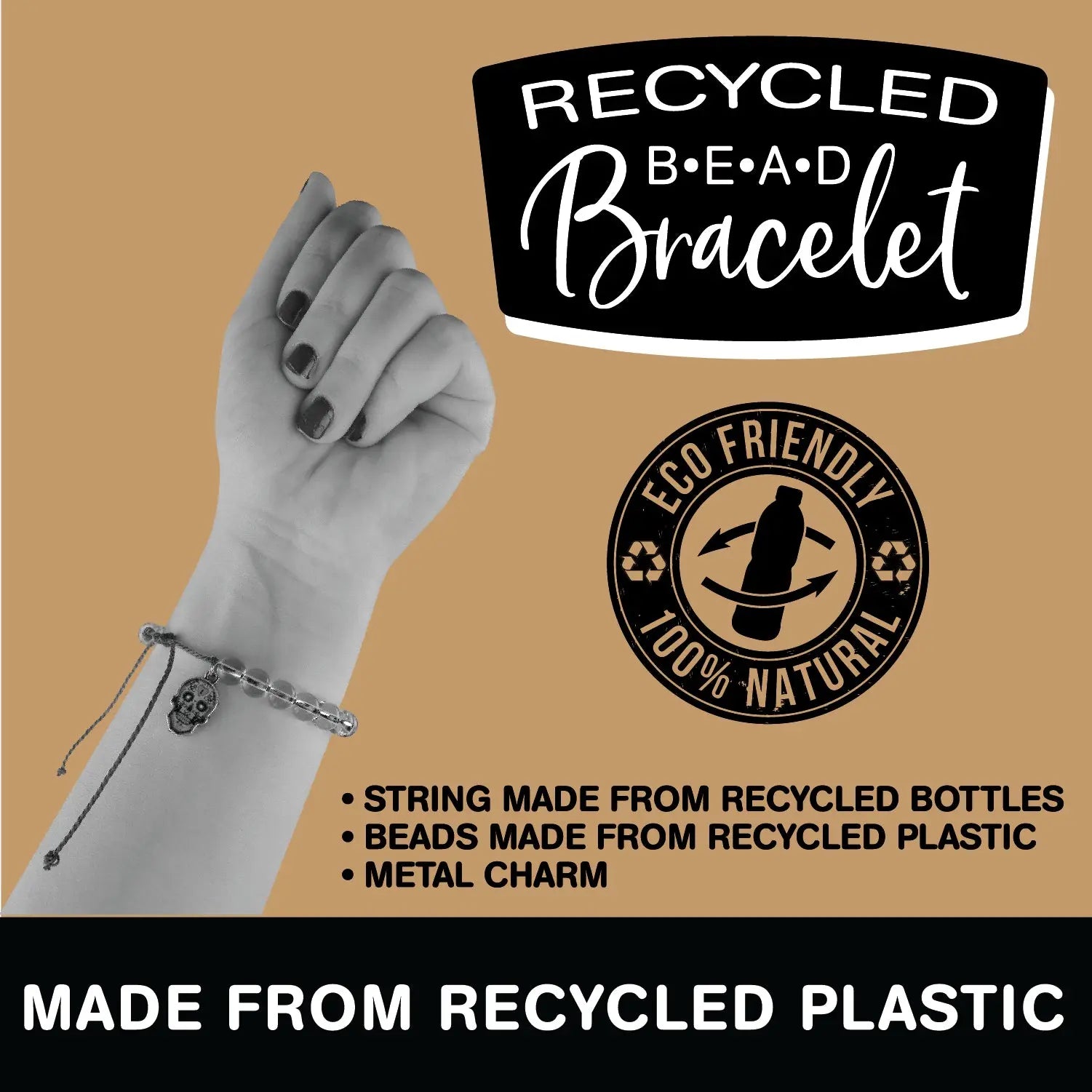 Recycled Bead Bracelet - 12 Pieces Per Retail Ready Display 28187 KIPP BROTHERS