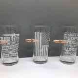 16 oz Tac Gear Bullet Patriotic Pint Glass - 6 Pieces Per Retail Ready Display 23151 TAC GEAR