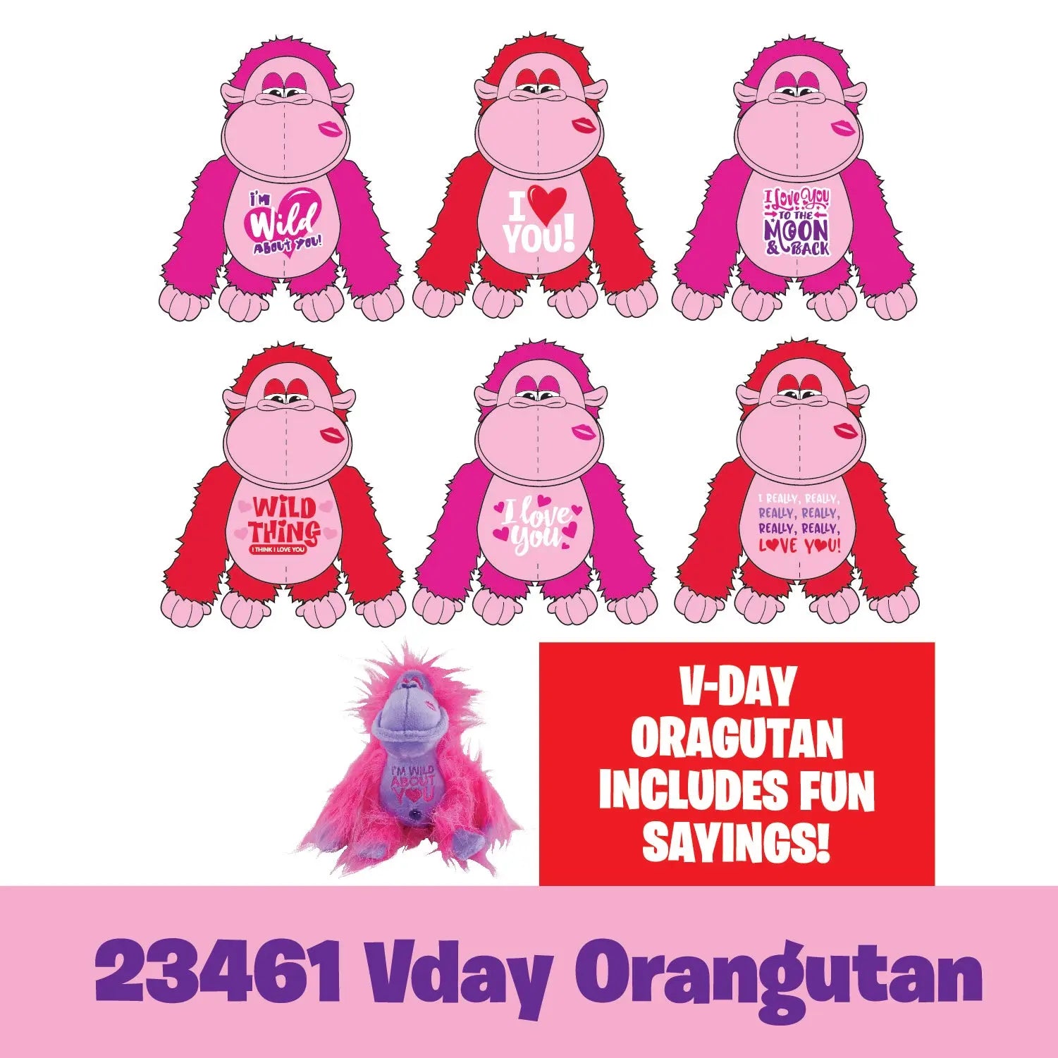 Valentine's Day Plush Rose Assortment Floor Display - 50 Pieces Per Retail Ready Display 88429 KIPP BROTHERS