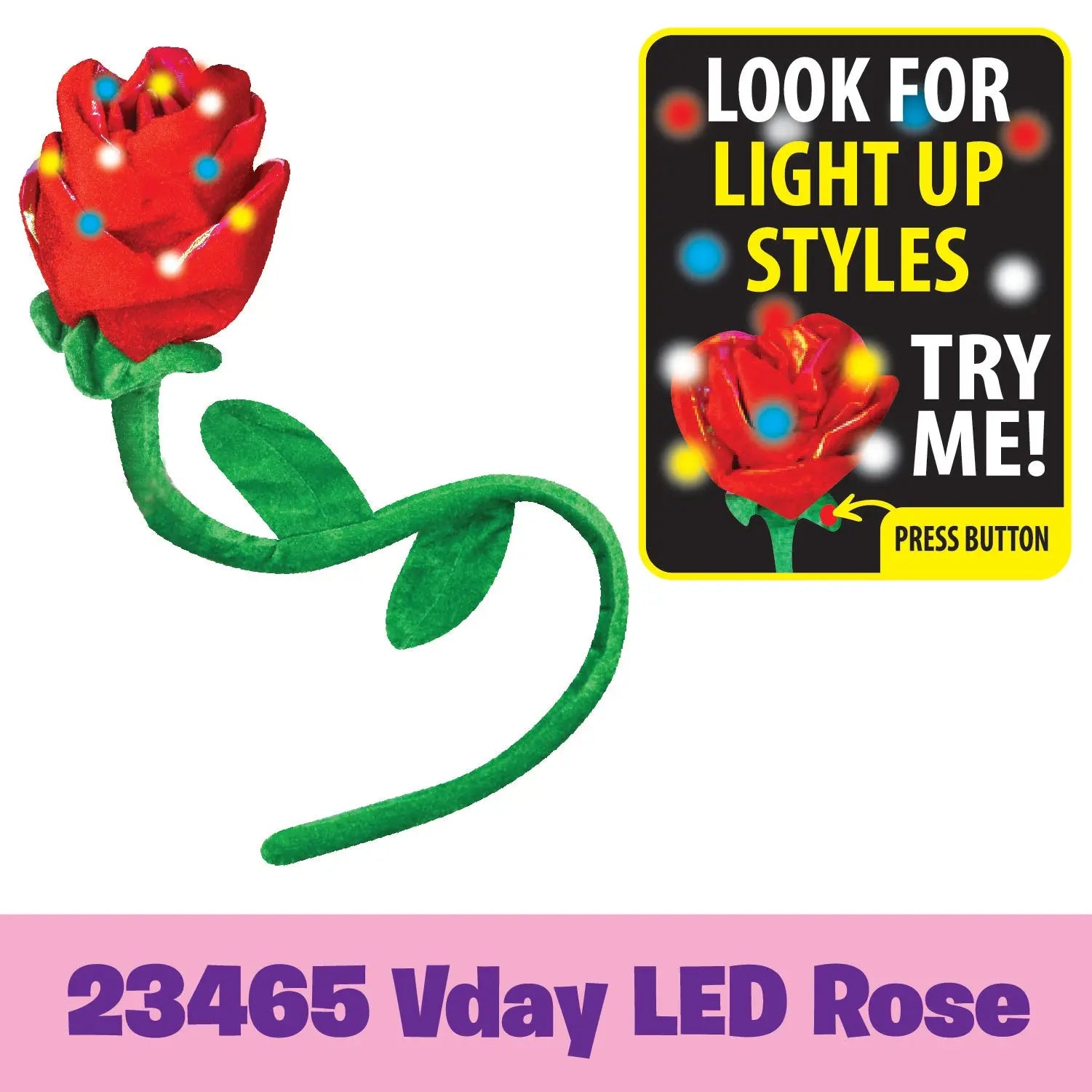 Valentine's Day Plush Rose Assortment Floor Display - 50 Pieces Per Retail Ready Display 88429 KIPP BROTHERS