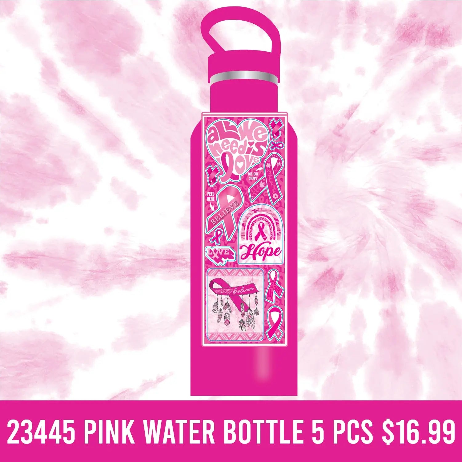 Breast Cancer Awareness Pink Assortment Floor Display - 117 Pieces Per Retail Ready Display 88417 NOVELTY INC