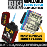 Big Bubba Dual Torch Lighter with Money Clip - 15 Pieces Per Retail Ready Display 23487 SMOKEZILLA