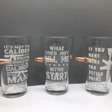 16 oz Tac Gear Bullet Patriotic Pint Glass - 6 Pieces Per Retail Ready Display 23151 TAC GEAR