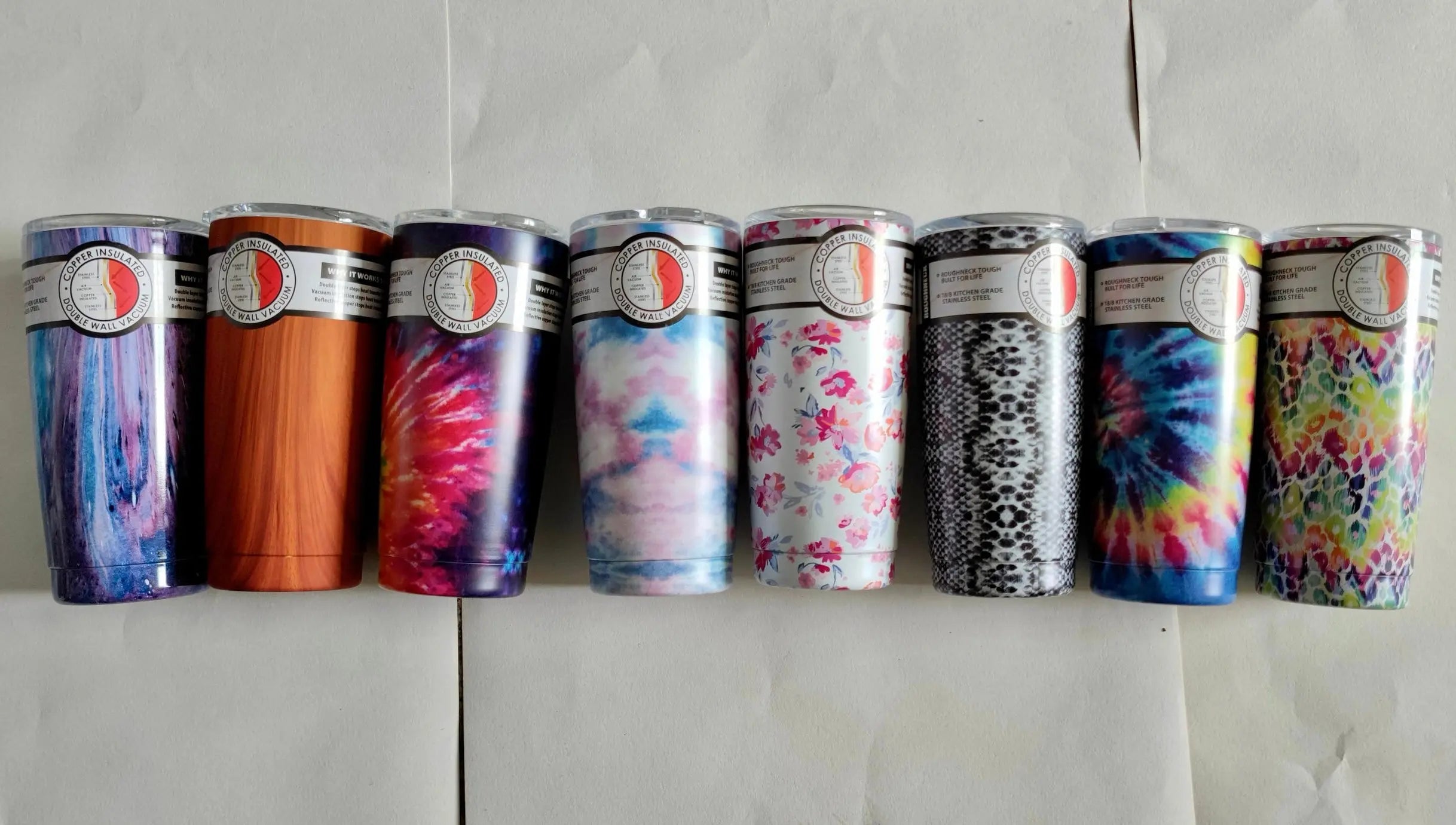 20 oz Insulated Cup Assortment Floor Display - 24 Pieces Per Retail Ready Display 88351 ROUGHNECK